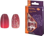 Royal 24 Coffin Glue-on Nails - Ruby Starlet