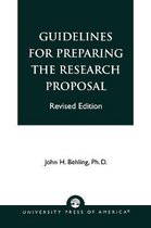 Guidelines for Preparing the Research Proposal