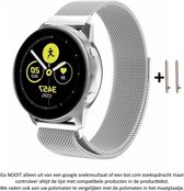 Zilver kleurig Metalen Sporthorloge bandje Milanees voor 20mm Smartwatches (zie compatibele modellen) van Samsung, Pebble, Garmin, Huawei, Moto, Ticwatch, Citizen en Q – 20 mm silv