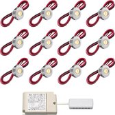 LED terrasoverkapping inbouwspot Pals inclusief trafo - i.c.m. Somfy IO / veranda / carport / serre / LED buitenverlichting / 3W / dimbaar / warmwit - set van 12 stuks