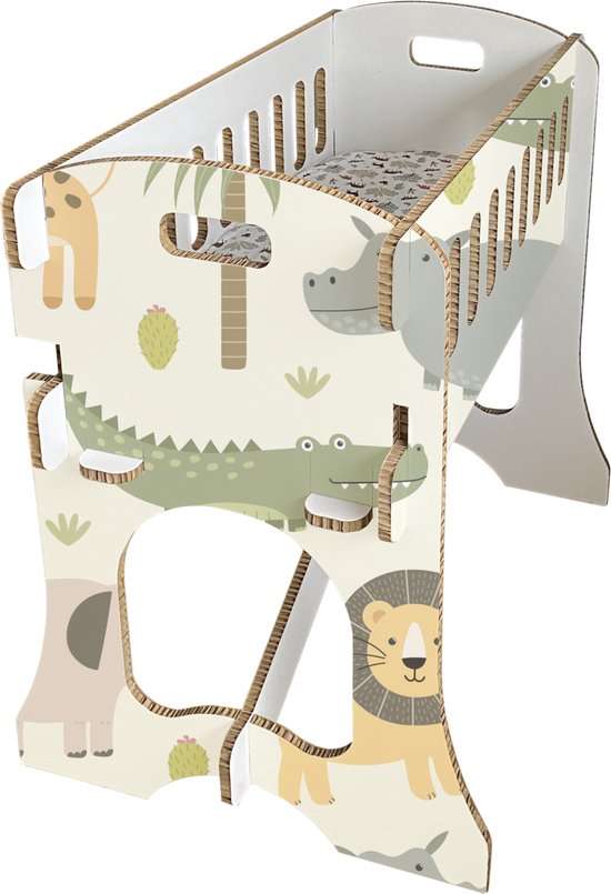 Babywieg van Honingraat Karton – Papercrib Safari – Duurzaam karton – CE gekeurd – Hobbykarton – KarTent