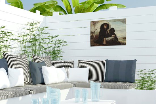 Décoration de Jardin Courbet au chien noir - tableau de Gustave Courbet - 40x30 cm - Toile jardin