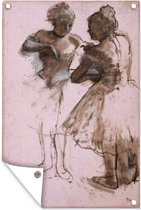 Tuinposters buiten Two dancers - Kunstwerk van Edgar Degas - 60x90 cm - Tuindoek - Buitenposter
