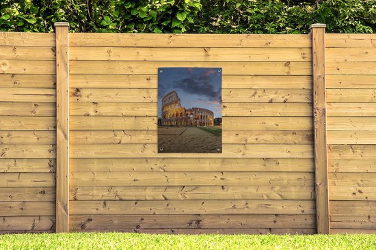 Tableau de jardin Italie - Rome - Théâtre - 60x80 cm - Affiche de jardin - Toile de jardin - Affiche d'extérieur