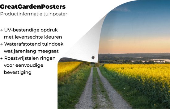 Champ de colza dans le Jutland Danemark affiche de jardin en vrac 120x80 cm - Toile de jardin / Toile d'extérieur / Peintures pour l'extérieur (décoration de jardin)