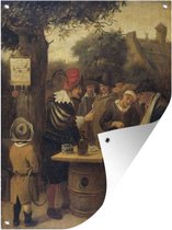Tuinschilderij De kwakzalver - Jan Steen - 60x80 cm - Tuinposter - Tuindoek - Buitenposter