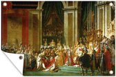 Tuindecoratie De kroning van Napoleon - Schilderij van Jacques-Louis David - 60x40 cm - Tuinposter - Tuindoek - Buitenposter
