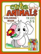Cute Baby Animals Coloring Book for Kids 3-6