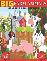 Big Farm Animals Coloring book For Kids