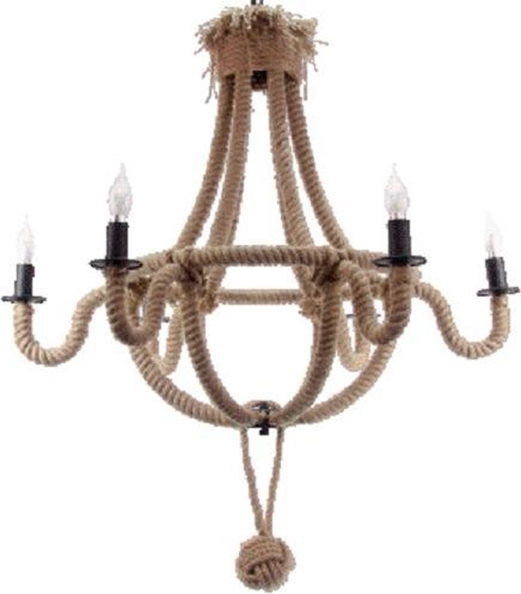 Kroonlamp 6-lichts omwikkeld met touw