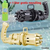 Qualitá Bellenblaas - Bellenblaas Pistool - Bellenblaasmachine  - Bellenblazer - Bellenblaas Speelgoed - Goud + 1 liter gratis navulling