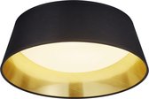 LED Plafondlamp - Plafondverlichting - Trinon Pinton - 14W - Warm Wit 3000K - Rond - Mat Zwart - Textiel