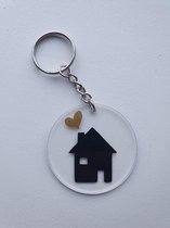 Sleutelhanger - Nieuwe Woning - Verhuizing - Samenwonen - Cadeau - Cadeau nieuwe woning - mogelijk met persoonlijk huisnummer!