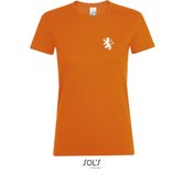Cadeautip! T-shirt WK voetbal | Oranje T-shirt | EK voetbalshirt | Vrouwen T-shirt - witte opdruk