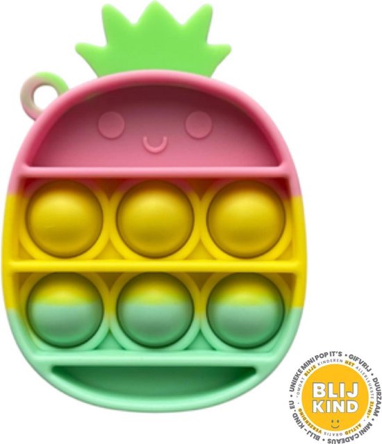 Blij Kind - Fidget - Pop it - Ananas - Mini - Roze - Geel - Groen -  Sleutelhanger | bol.com