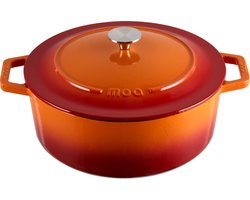 MOA Gietijzeren Braadpan - 5,7L Stoofpot - Voor Alle Warmtebronnen incl. Inductie - Met Deksel - Ø…