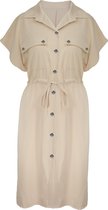 Blouse Dress Korte Mouw Beige