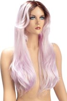 World Wigs Aya - Pruik - Lang Opgeknipt - Roze