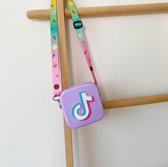 Tiktok siliconen tas lila - 11 cm x 11 cm - Tassen - Tiktok - Schoudertas - Hype 2021 - Leuk cadeau - meisjes tas