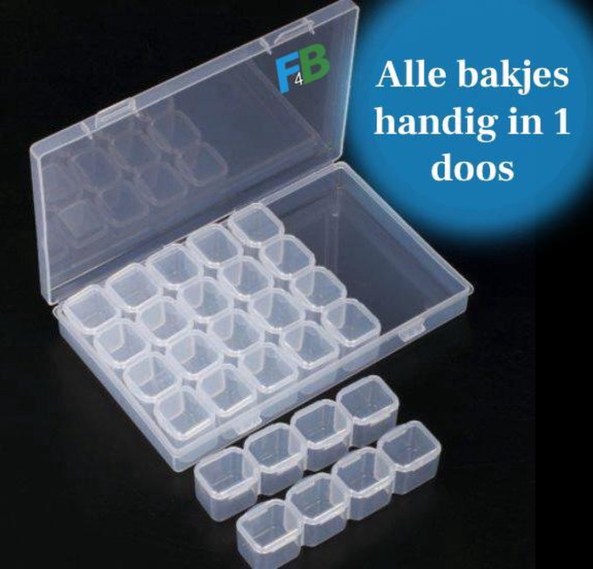 F4B Diamond Painting Opbergdoos – 28 Bakjes – Compacte Sorteerbox — afbeelding 4