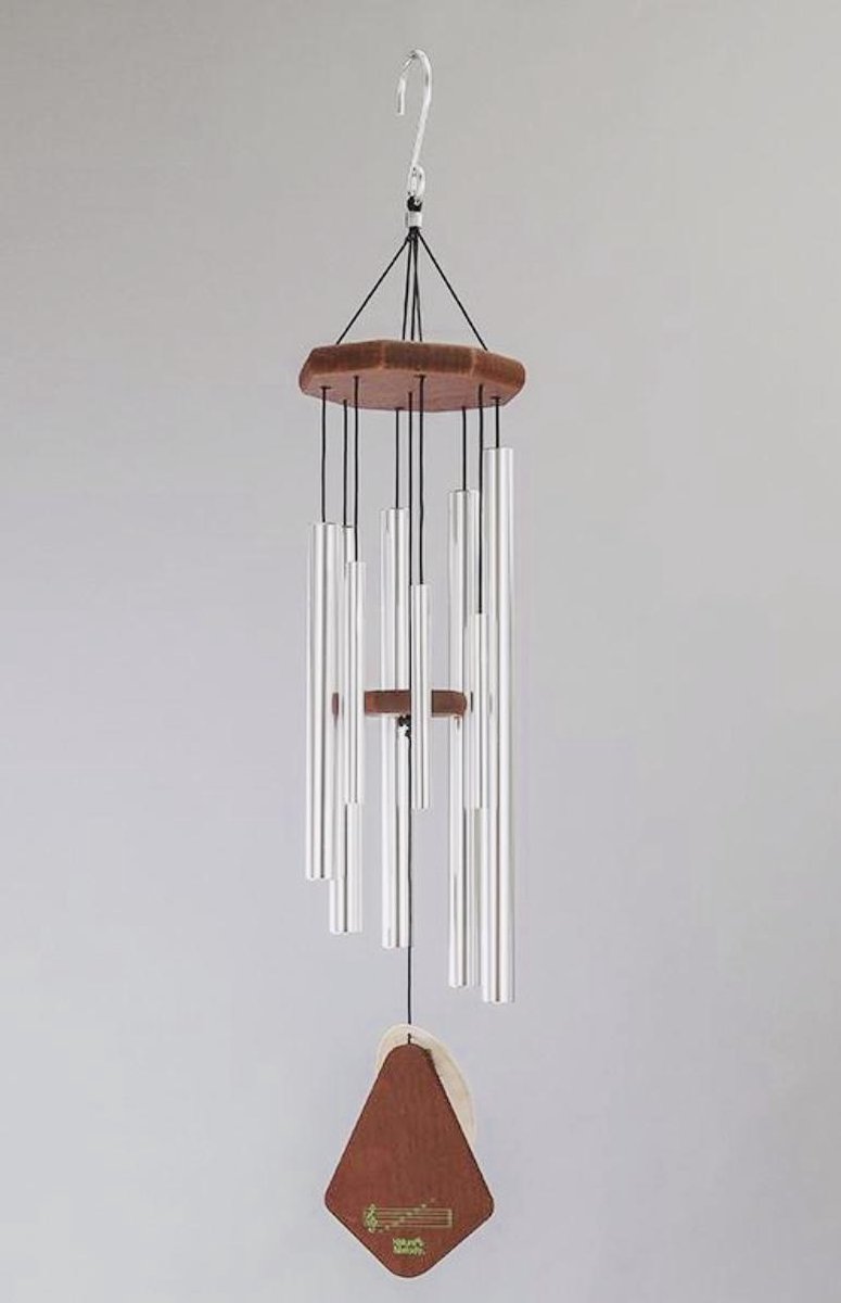 Nature's Melody  Concerto Tunes Silver 80cm 8 klankbuizen van aluminium muzikaal gestemd windorgel FengShui