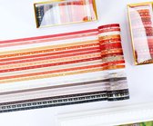 20 Kleuren plus Gouden Vormen Washi Tapes Rood tot Zwart | Twintig Verschillende Washi Tapes in Meerdere Kleuren en Patronen | Gouden Patronen | Masking Tapes | Bullet Journal | Pl