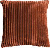 Set van 2 Alanya velvet rib sierkussen roest oranje 45 x 45 cm