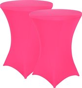 Statafelrok luxe roze per 2 – statafelhoes – stretch – statafel tafelrok – staantafelhoes – geschikt voor horeca evenementen – sta tafel hoes – staantafelhoes – trouwerij – bruiloft – statafe