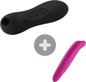 Luchtdrukvibrator Extreme  - Bullet Vibrator - Combi Pack - Dolphine G-Spot - Zwart - Oplaadbaar - Waterbestendig