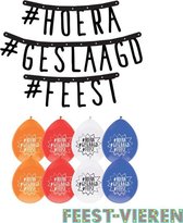 Hoera geslaagd letterslinger + ballonnen | Geslaagd versiering