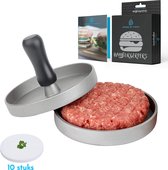 Sense of Taste Hamburgerpers - Incl. 10x Wax Papier - Hamburger pers - BBQ Accessoires - RVS