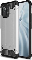 Xiaomi Mi 11 hoesje - MobyDefend Dubbelgelaagde Shockproof Pantsercase - Zilvergrijs - GSM Hoesje - Telefoonhoesje Geschikt Voor: Xiaomi Mi 11