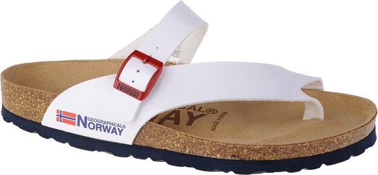 Geographical Norway Sandalias Infradito Donna GNW20415-34, Vrouwen, Wit, teenslippers, maat: 40 EU