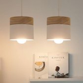 WiseGoods Luxe Moderne Hanglamp - Nordic Design - Scandinavische Lamp - Woondecoratie - Hout - Slaapkamer Decoratie - Wit