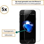 5x iPhone 8 Screenprotector | Premium Kwaliteit | Tempered Glass | Protective Glass | Gehard Glas | Bescherm Glas