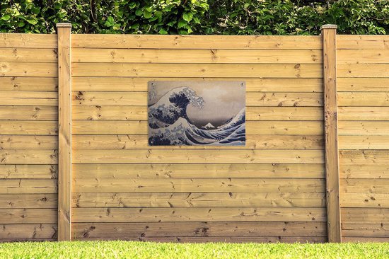 Affiche de jardin - La grande vague au large de Kanagawa - peinture de Katsushika Hokusai - 90x60 cm