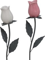 tuinsteker bloem tulp / tulpen set van 2 stuks