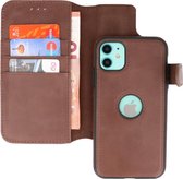 Bestcases - iPhone 11 - Uitneembare 2-in-1 Leder Hoesje - Book Case Telefoonhoesje - Mocca