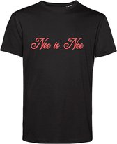 Nee is Nee T-shirt - Zwart T-shirt korte mouw - Maat XXL - 100% Cotton