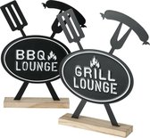 tekstbord barbecue grill set van 2 stuks leuk voor in de tuin of keuken