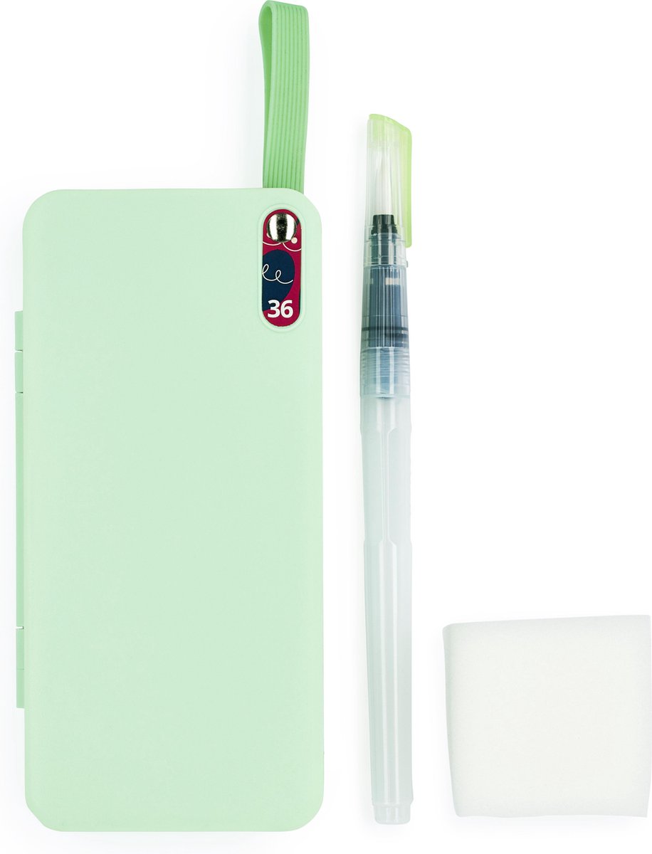 Aquarelverf Set met 36 Kleuren - Met Waterbrush en Spons - Waterverf - Schilderen - Handlettering - Brush Pennen — afbeelding 11