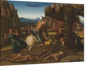 Sint Joris en de draak, Luca Signorelli - Foto op Canvas - 45 x 30 cm