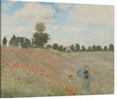 Klaprozen, Claude Monet - Foto op Canvas - 100 x 75 cm