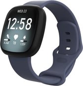 By Qubix geschikt voor Fitbit Versa 3 - Fitbit Versa 4 - Fitbit Sense 1 - Fitbit Sense 2 Sportbandje - Grijsblauw - Maat: M-L Smartwatchbandje bandje Armband Polsband Strap Band
