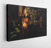 Onlinecanvas - Schilderij - Oil Painting. Still Life Art Horizontal Horizontal - Multicolor - 40 X 50 Cm