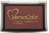 Versacolor zuurvrije stempelinkt - pigment inkt - milieuvriendelijk - 54 brown - donkerbruin bruin - groot stempelkussen