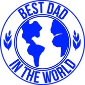 Strijkembleem - strijkapplicatie - Vaderdag - Best dad in the World - Beste papa van de Wereld