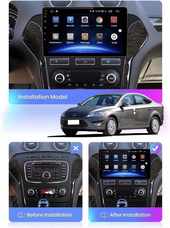 Ford Mondeo MK4 2008-2014 Android 10 Système de navigation et multimédia  Autoradio... | bol.com