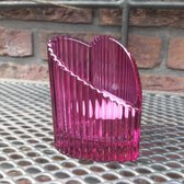 Waxinelichthouder Hart Fuchsia Roze