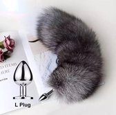 Buttplug Met Vossenstaart - Foxtail Buttplug - Maat L - Anonieme verpakking - Buttplug met Staart - Anale Plug - Metalen Buttplug - Seksspeeltjes Voor Koppels - Voor Mannen - Voor